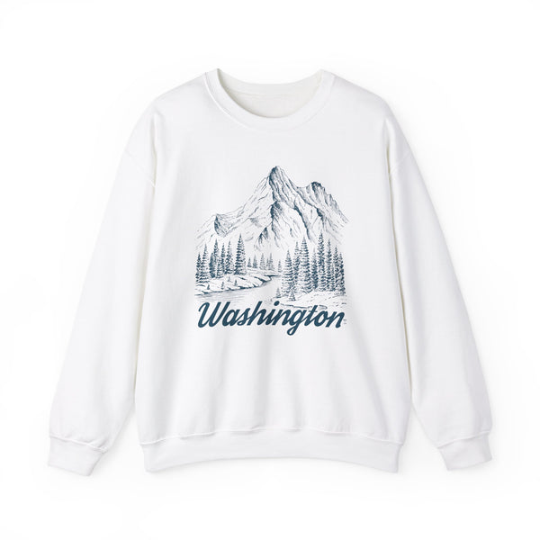 Washington Sweatshirt - Mountain Illustration Graphic Crewneck