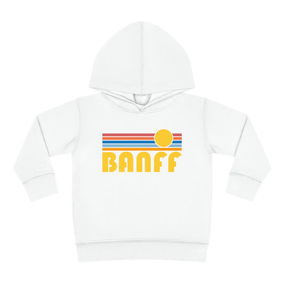 Banff, Canada Toddler Hoodie - Retro Sunrise Unisex Banff Toddler Sweatshirt