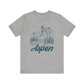 Buy athletic-heather Aspen, Colorado Graphic Tee - Mountain Illustration Aspen T Shirt