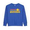 Wisconsin Toddler Sweatshirt - Retro Sun Wisconsin Toddler Crewneck Sweatshirt