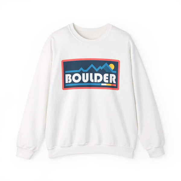 Boulder, Colorado Sweatshirt - Mountain Graphic Crewneck