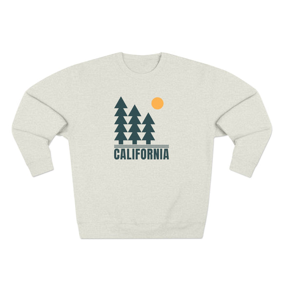 Premium California Pine Tree Graphic Sweatshirt — Retro Nature Crewneck