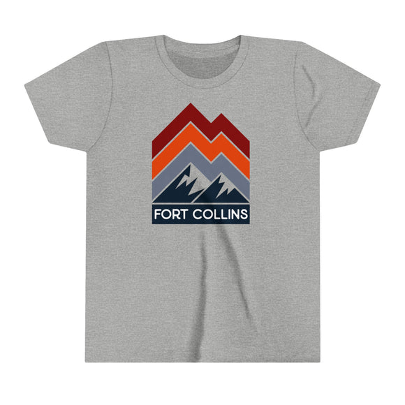 Fort Collins, Colorado Youth Shirt - Retro Mountain Fort Collins Kid's T-Shirt