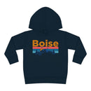 Boise Toddler Hoodie - Retro Mountain Sun Unisex Boise Toddler Sweatshirt-4