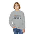 Boise, Idaho Youth Sweatshirt - Unisex Kid's Boise Crewneck Sweatshirt-4
