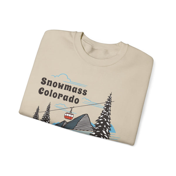 Snowmass, Colorado Sweatshirt - Unisex Retro Ski Mountain Gondola Snowmass Sweatshirt