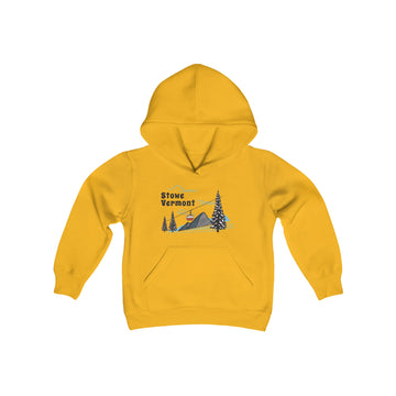 Buy gold Retro Stowe, Vermont Youth Hoodie - Mountain Stowe, Vermont Kids Sweatshirt, Cute Stowe, Vermont Children's Pullover