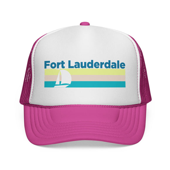 Fort Lauderdale, Florida Retro Sailboat Trucker Hat
