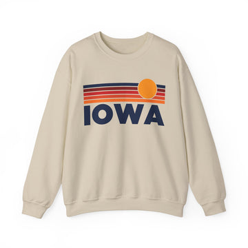 Iowa Sweatshirt Retro Sun Unisex - Vintage Iowa Inspired Warm Pullover Jumper - 0