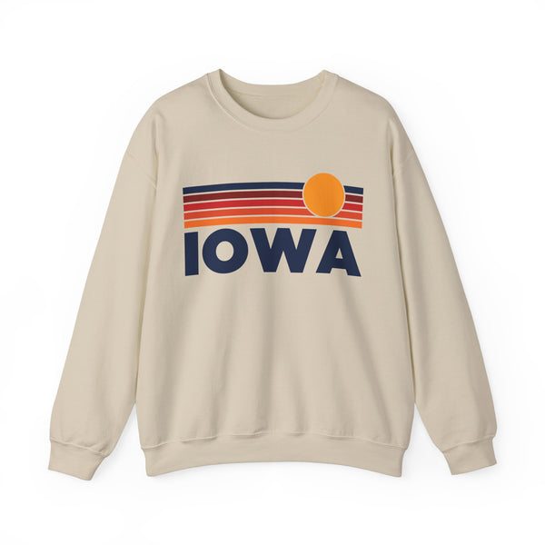 Iowa Sweatshirt Retro Sun Unisex - Vintage Iowa Inspired Warm Pullover Jumper