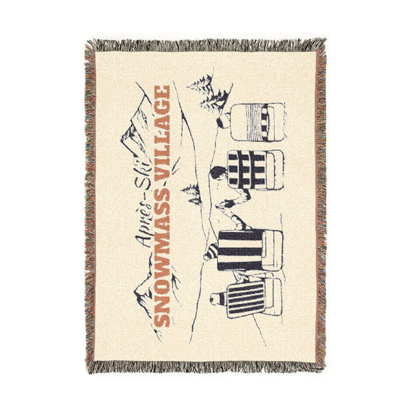Snowmass Village, Colorado Ski Town Throw Blanket | Mountain Woven Blanket