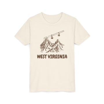 West Virginia Youth T-Shirt — Vintage Gondola Ski Mountain Tee