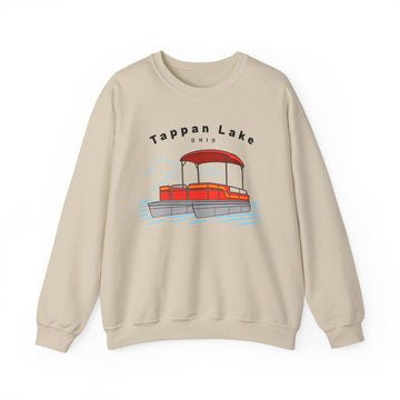 Buy sand Tappan Lake, Ohio Sweatshirt - Pontoon Boat Sweatshirt