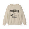 Telluride, Colorado Sweatshirt - Colorado Cowgirl Graphic Crewneck