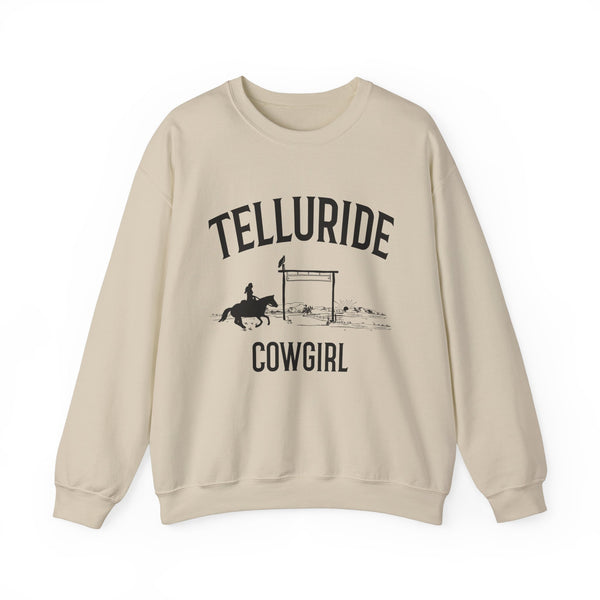 Telluride, Colorado Sweatshirt - Colorado Cowgirl Graphic Crewneck
