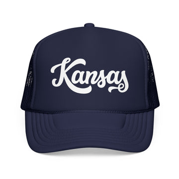 Buy dark-navy Kansas Trucker Hat - Kansas Cap
