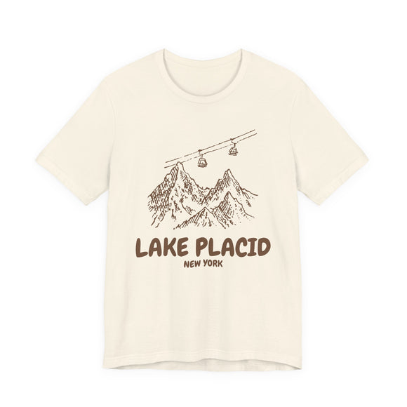 Lake Placid, New York Mountain T-Shirt — Vintage Gondola Ski Mountain Tee