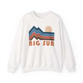 Big Sur, California Sweatshirt Retro Mountains, Big Sur Unisex Graphic Crewneck