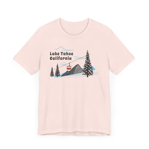 Lake Tahoe, California T-Shirt - Retro Ski Mountain Gondola Unisex Lake Tahoe Shirt