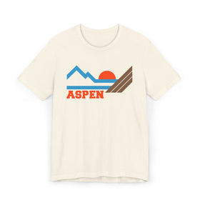 Aspen, Colorado Retro Mountains Sunset T-Shirt | Vintage Aspen Tee