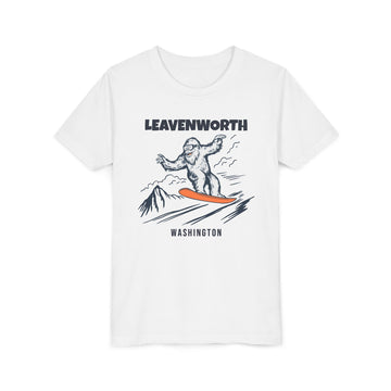 Leavenworth, Washington Yeti Snowboard Youth Tee - Kids Skiing Shirt - 0