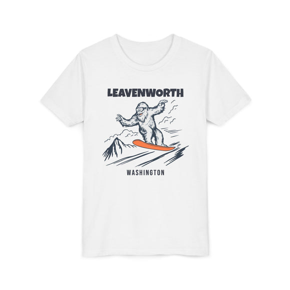 Leavenworth, Washington Yeti Snowboard Youth Tee - Kids Skiing Shirt