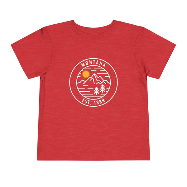 Montana Toddler T-Shirt - Retro Mountain Unisex Toddler Montana Shirt