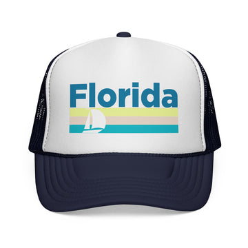 Florida Retro Sailboat Trucker Hat - 0