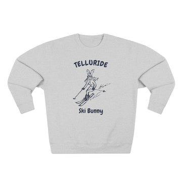 Buy heather-grey Premium Telluride, Colorado Ski Bunny Sweatshirt