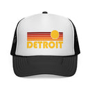 Detroit, Michigan Retro Sun Trucker Hat - Vintage Style Detroit Cap-2