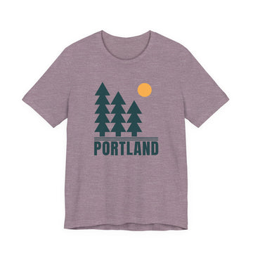 Buy heather-purple Portland, Oregon T Shirt - Trees Tee