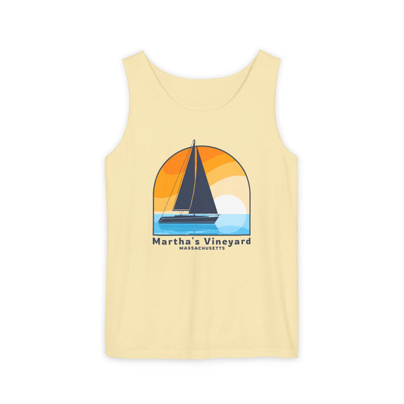 Martha's Vineyard, Massachusetts Sailboat Tank Top | Comfort Colors 100% Cotton