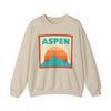 Retro Aspen, Colorado Sweatshirt, Mountain Sun Design, Unisex Crewneck, Gift for Outdoorsy Friends, Vintage Aspen, Colorado Jumper
