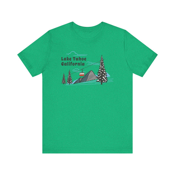 Lake Tahoe, California T-Shirt - Retro Ski Mountain Gondola Unisex Lake Tahoe Shirt