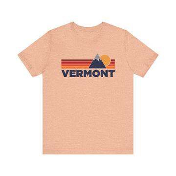 Buy heather-peach Retro Vermont T-shirt, Mountain Tee, Vintage Vermont Unisex Jersey Shirt, Outdoor Hiking Apparel