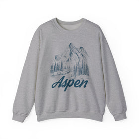 Buy sport-grey Aspen, Colorado Sweatshirt - Mountain Illustration Graphic Crewneck