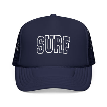 Surf Trucker Hat — Vintage College Foam Mesh Cap