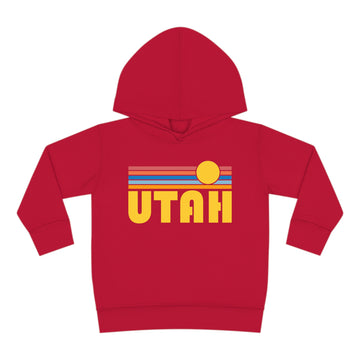 Buy vintage-red Utah Toddler Hoodie - Retro Sunrise Unisex Utah Toddler Sweatshirt