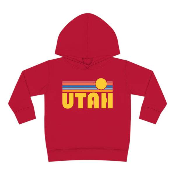 Utah Toddler Hoodie - Retro Sunrise Unisex Utah Toddler Sweatshirt