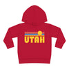 Utah Toddler Hoodie - Retro Sunrise Unisex Utah Toddler Sweatshirt