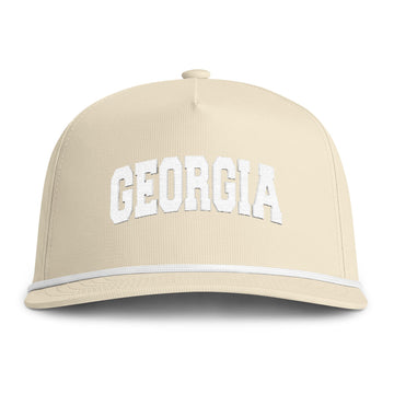 Buy ivory Georgia Embroidered Rope Hat - Vintage Sunwashed Rope Cap, Comfort Colors