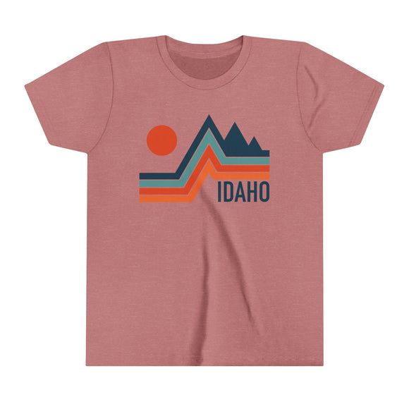 Idaho Youth Shirt - Retro Mountain Idaho Kid's T-Shirt