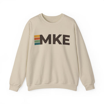 Milwaukee, Wisconsin MKE Retro Stripe Sweatshirt - 0