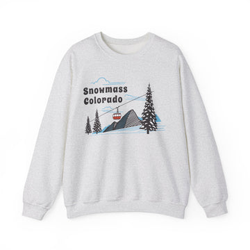 Snowmass, Colorado Sweatshirt - Unisex Retro Ski Mountain Gondola Snowmass Sweatshirt - 0