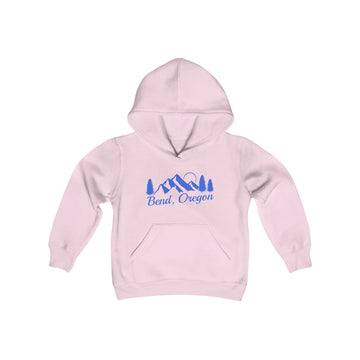 Retro Bend, Oregon Youth Hoodie - Mountain Bend, Oregon Kids Sweatshirt, Cute Bend, Oregon Children's Pullover - 0