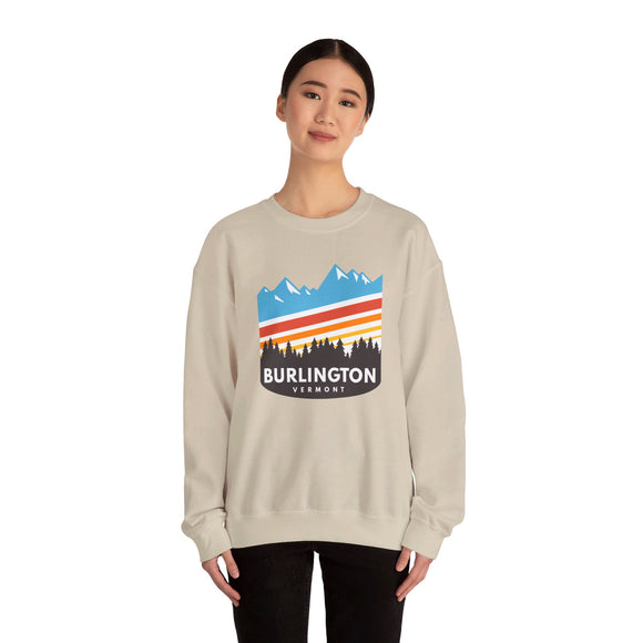 Burlington, Vermont Sweatshirt - Unisex Retro Crewneck Burlington Sweatshirt