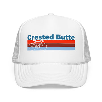 Buy white Crested Butte, Colorado Trucker Hat - Foam Crested Butte Bike Cap