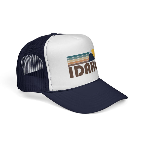 Idaho Retro Mountains Trucker Hat - Vintage Style Idaho Cap