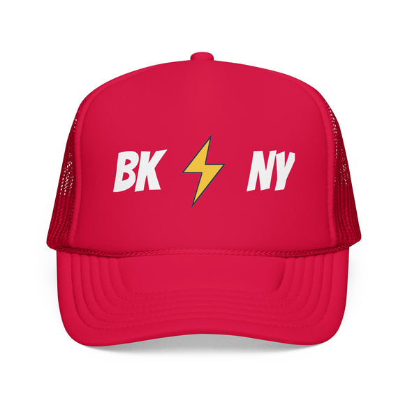 Brooklyn, New York Retro Trucker Hat - Lightning Foam Cap