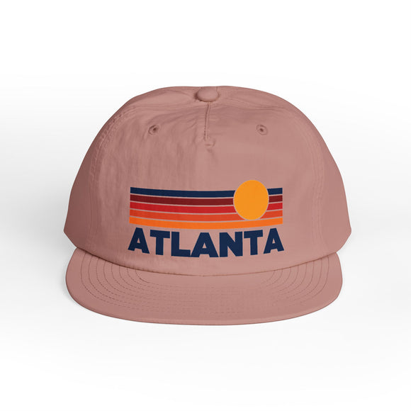 Atlanta, Georgia retro sunset Surf Cap | vintage striped sun state hat